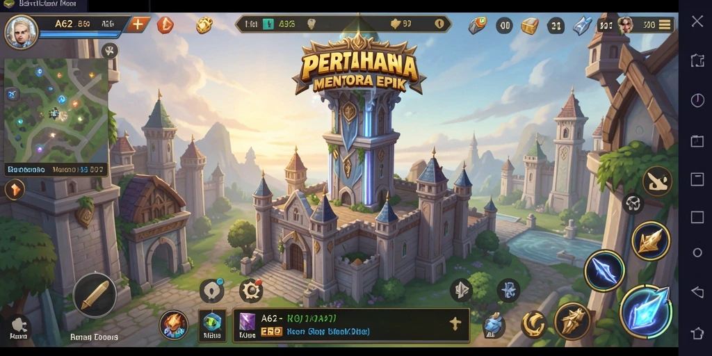 Tampilan gameplay menara pertahanan dalam AA62 yang seru dan menantang.