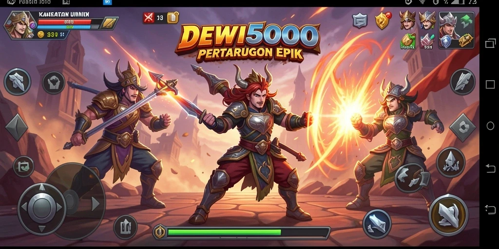 Screenshot gameplay DEWI5000 menampilkan aksi pertarungan yang intens.