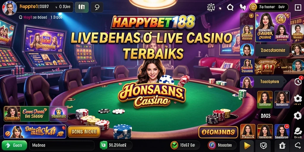 Tampilan gameplay Live Casino yang mendebarkan di HAPPYBET188.