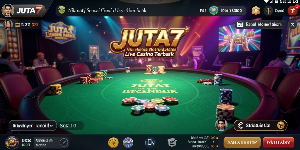 Screenshot gameplay Live Casino yang menampilkan dealer profesional dan meja permainan.