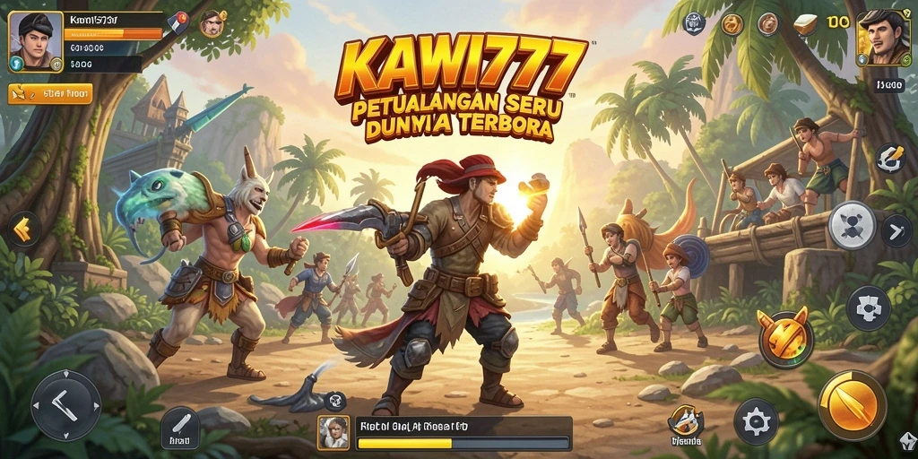 Tampilan gameplay KAWI777 dalam dunia terbuka yang luas dan dinamis.