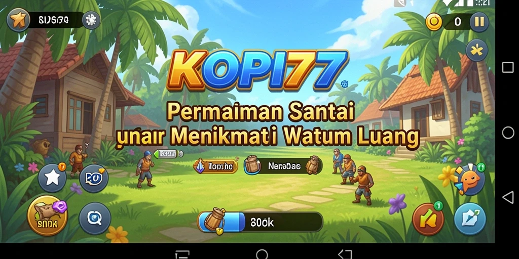 Tampilan gameplay santai KOPI77 dengan grafis menarik.