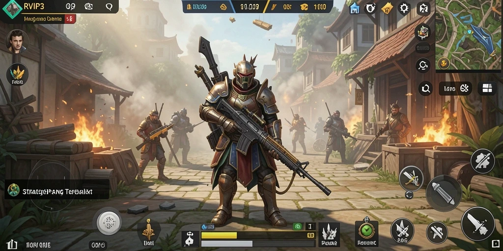 Gameplay RVIP3 menampilkan strategi perang yang menantang dan mengasyikkan.