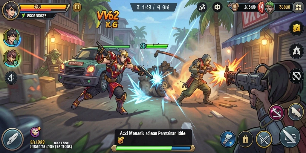 Tampilan gameplay menarik dari permainan Idle VV62.